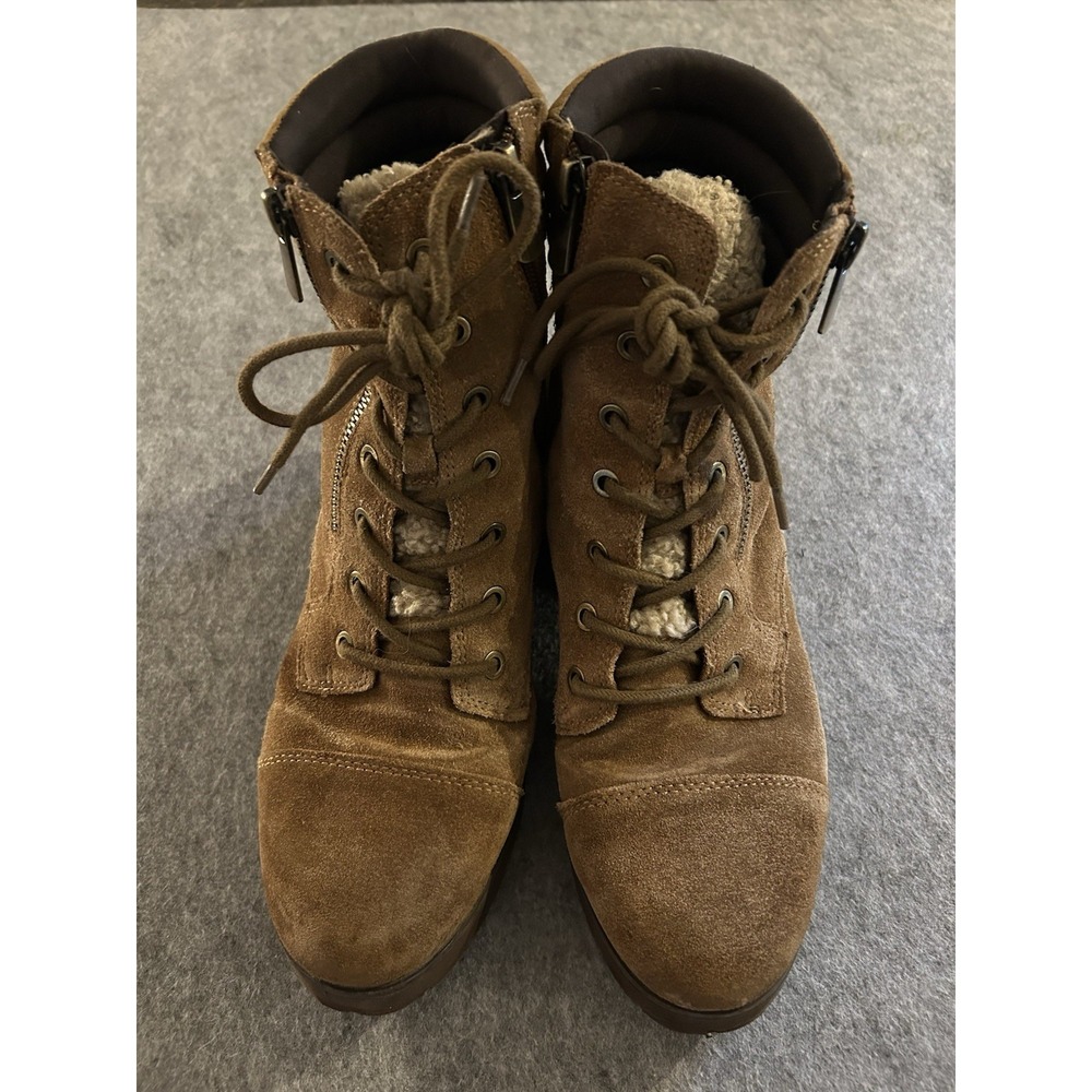Easy Spirit Leather Suade Faux Fur Side Zip Boot 8.5 W, Cozy Comfort Fall Winter